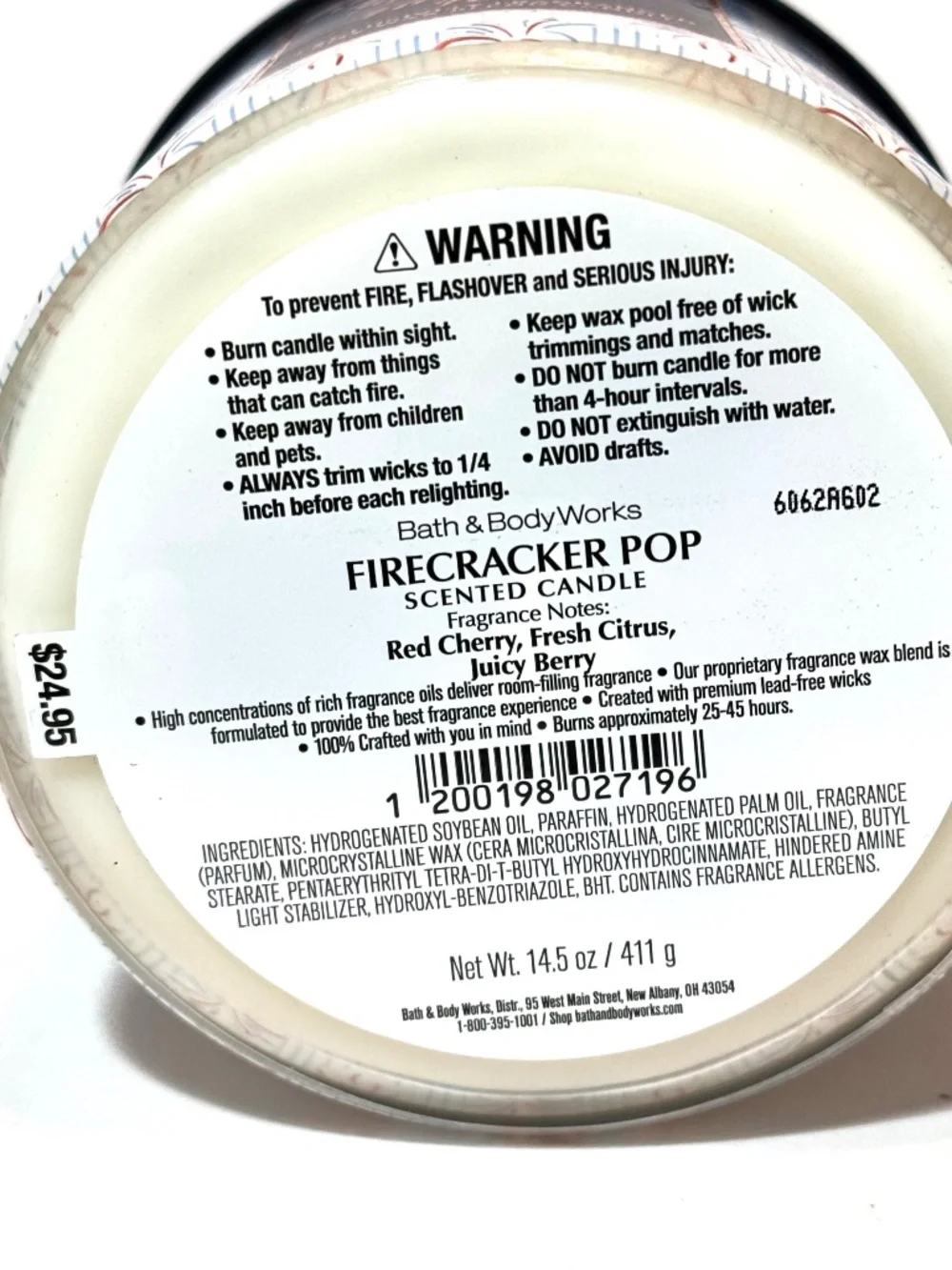 FIRECRACKER POP 3 Wick Candle - Picture 3 of 3